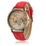 Global Travel By Plane Map Unisex Watch