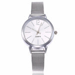 Fashion Women Stainless Steel Silver Gold Mesh Watch